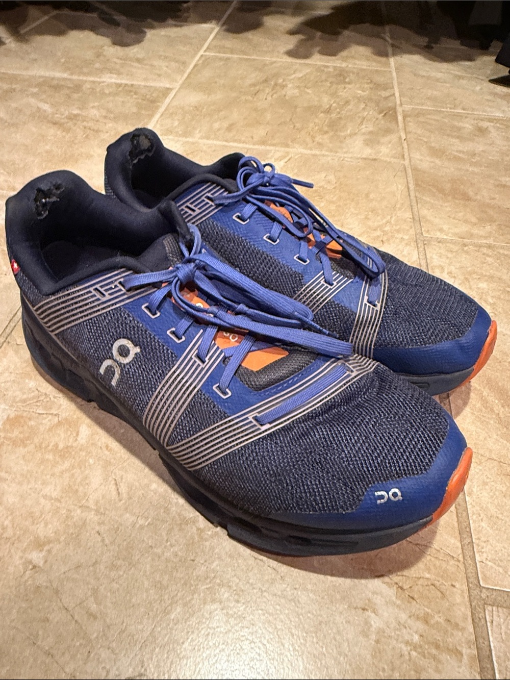 On Running womens Blue and Orange Athletic Sneakers